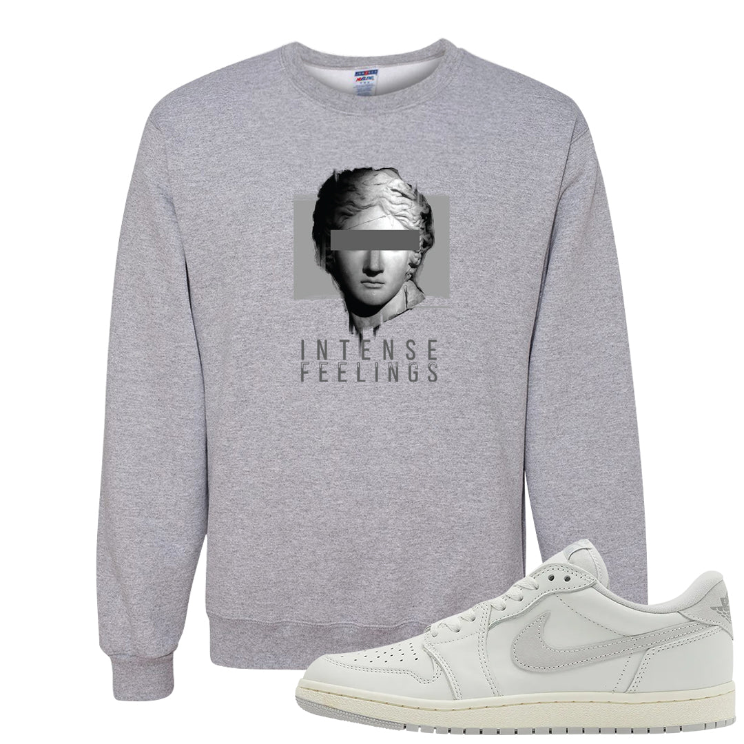 Neutral Grey Low 1s Crewneck Sweatshirt | Intense Feelings, Ash