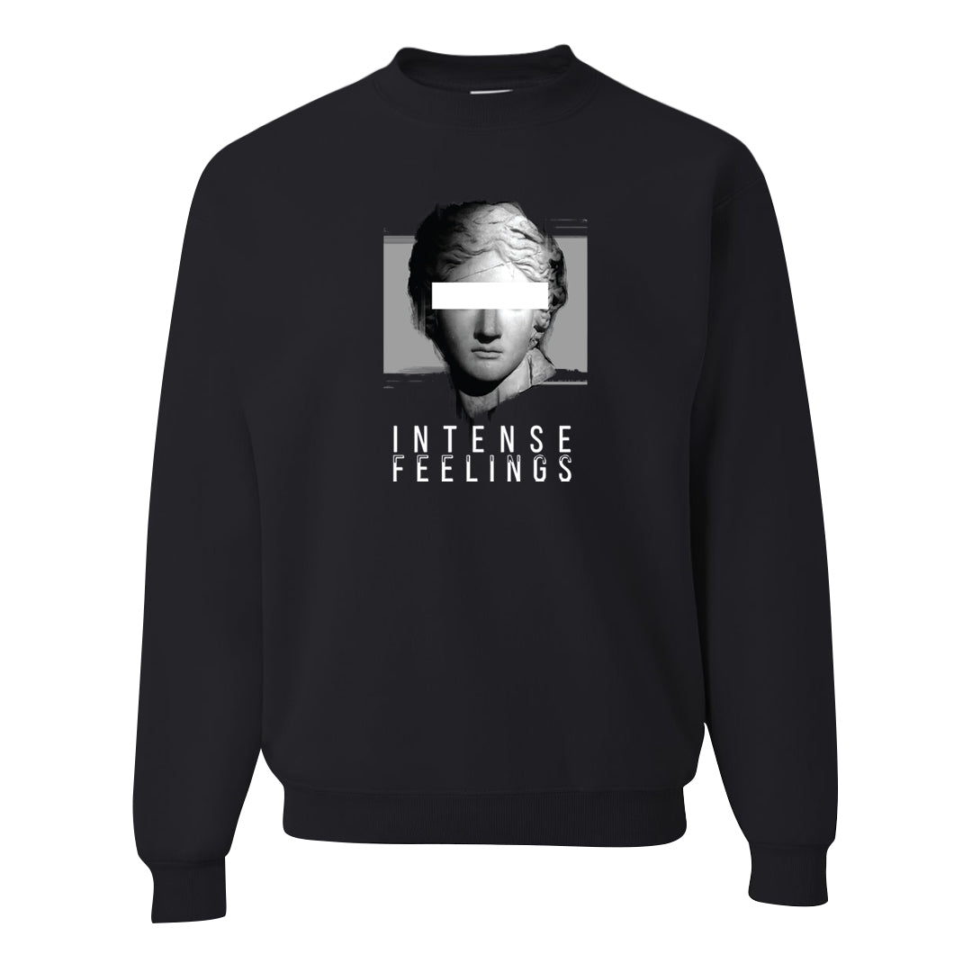 Neutral Grey Low 1s Crewneck Sweatshirt | Intense Feelings, Black