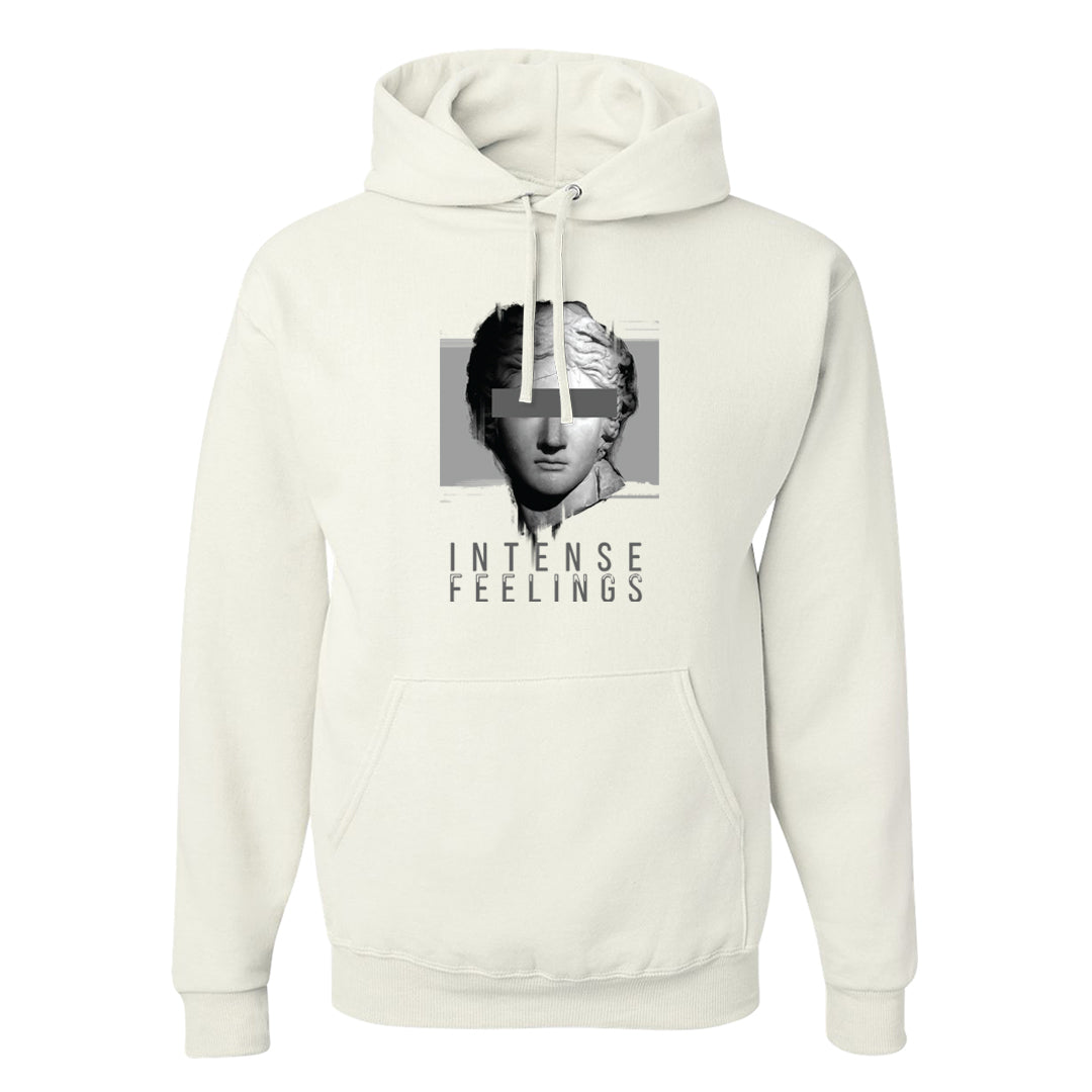 Neutral Grey Low 1s Hoodie | Intense Feelings, White