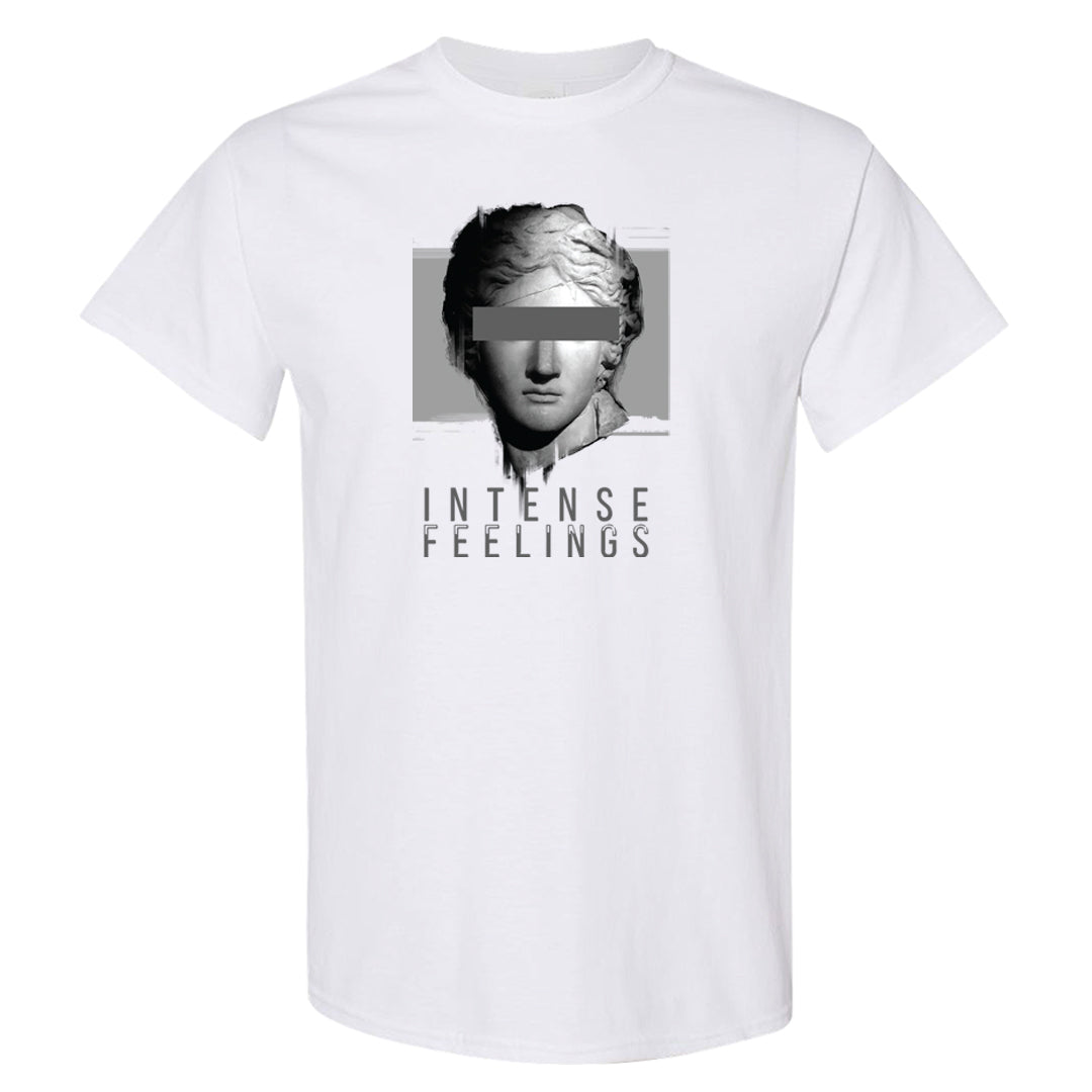 Neutral Grey Low 1s T Shirt | Intense Feelings, White