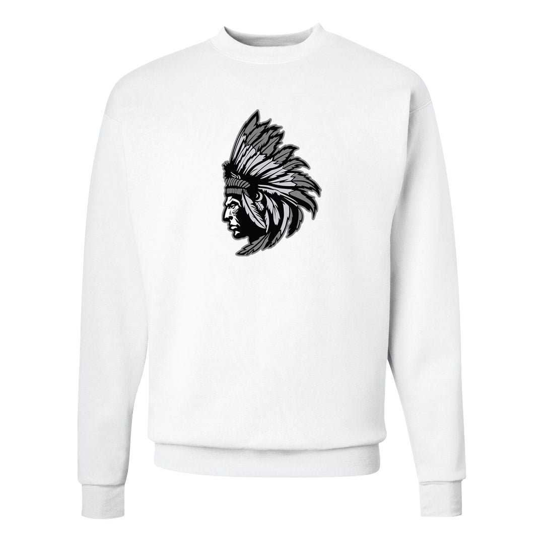 Neutral Grey Low 1s Crewneck Sweatshirt | Indian Chief, White