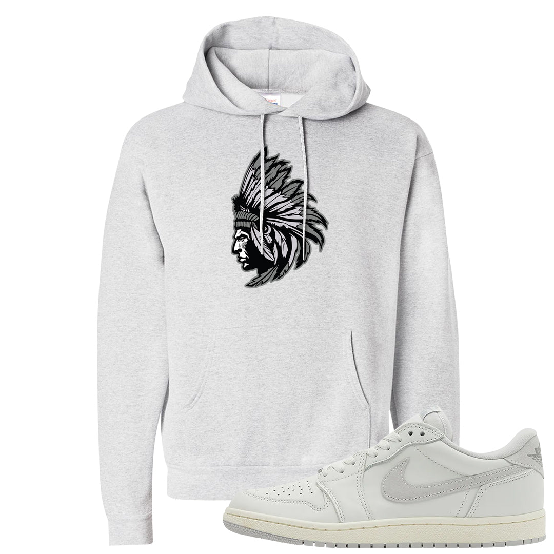 Neutral Grey Low 1s Hoodie | Indian Chief, Ash