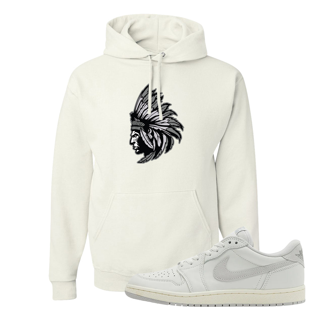 Neutral Grey Low 1s Hoodie | Indian Chief, White