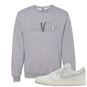 Neutral Grey Low 1s Crewneck Sweatshirt | Lover, Ash