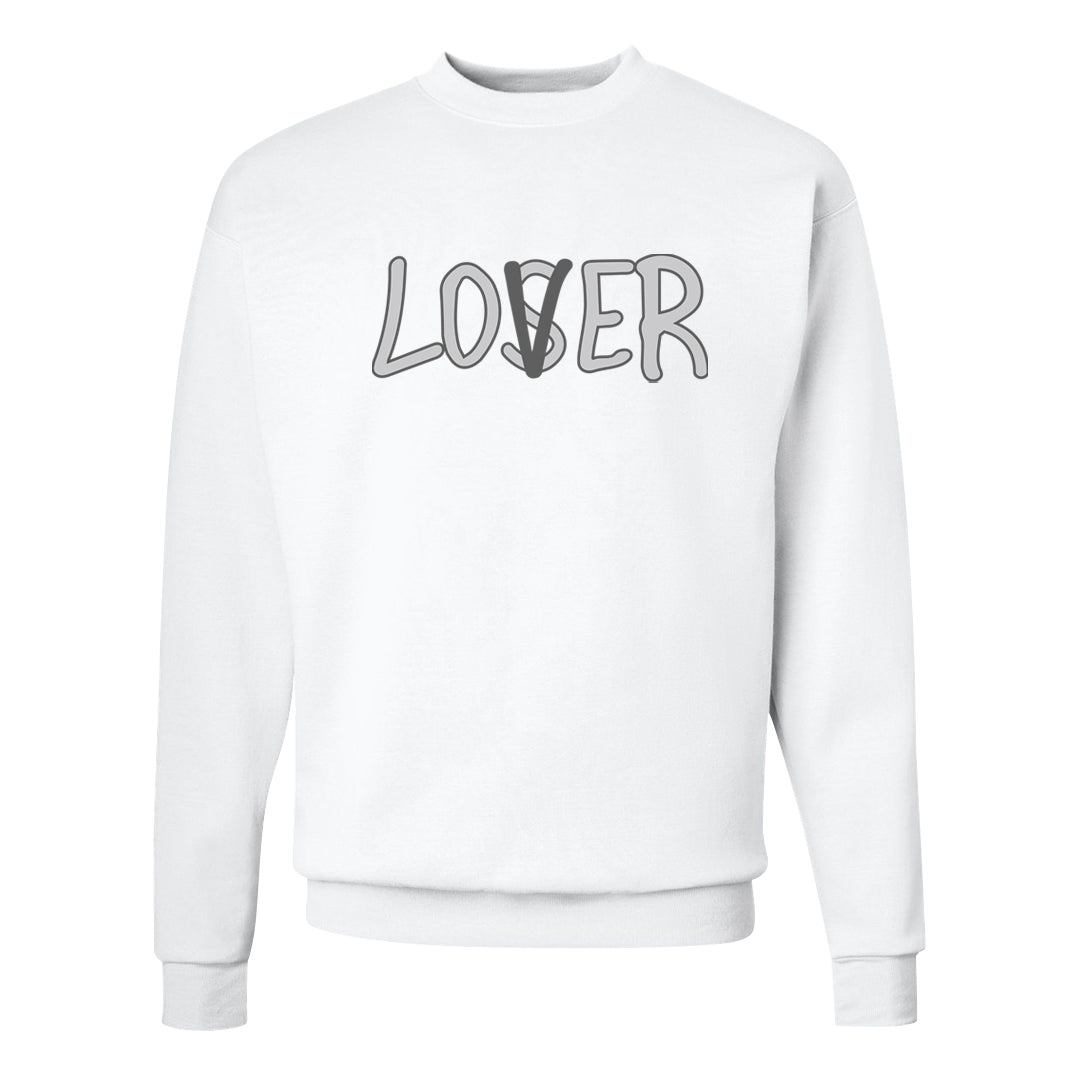 Neutral Grey Low 1s Crewneck Sweatshirt | Lover, White