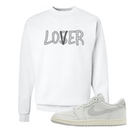 Neutral Grey Low 1s Crewneck Sweatshirt | Lover, White