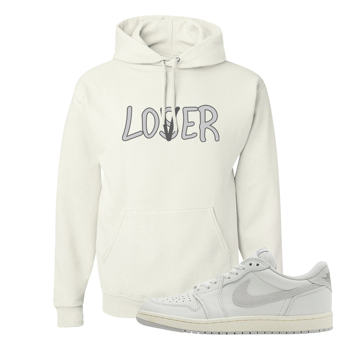 Neutral Grey Low 1s Hoodie | Lover, White