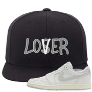 Neutral Grey Low 1s Snapback Hat | Lover, Black