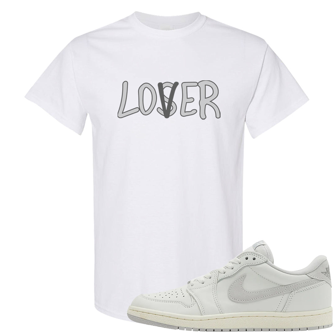 Neutral Grey Low 1s T Shirt | Lover, White