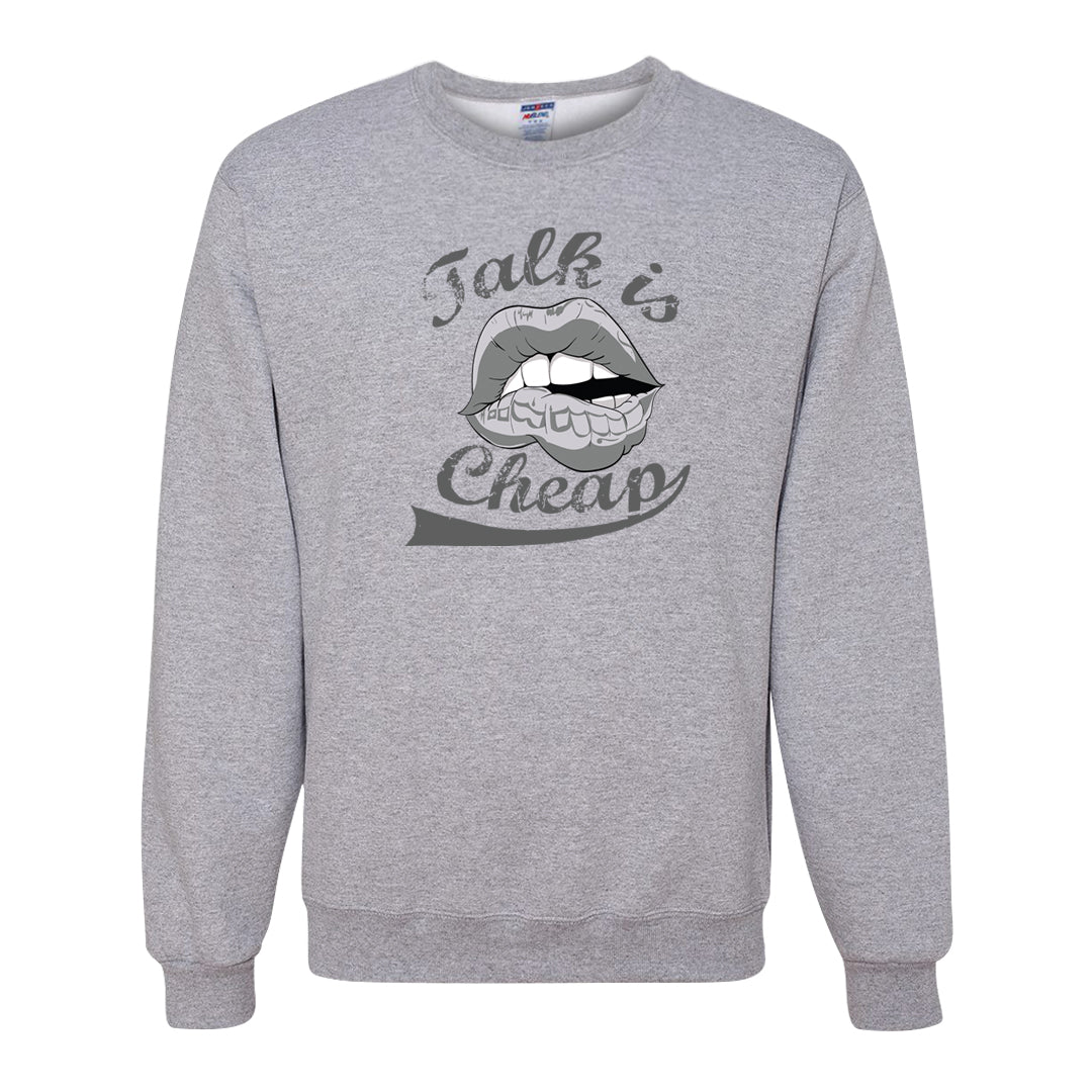 Neutral Grey Low 1s Crewneck Sweatshirt | Talk Lips, Ash