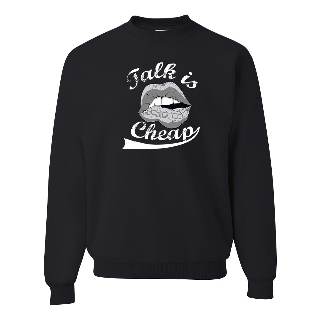 Neutral Grey Low 1s Crewneck Sweatshirt | Talk Lips, Black