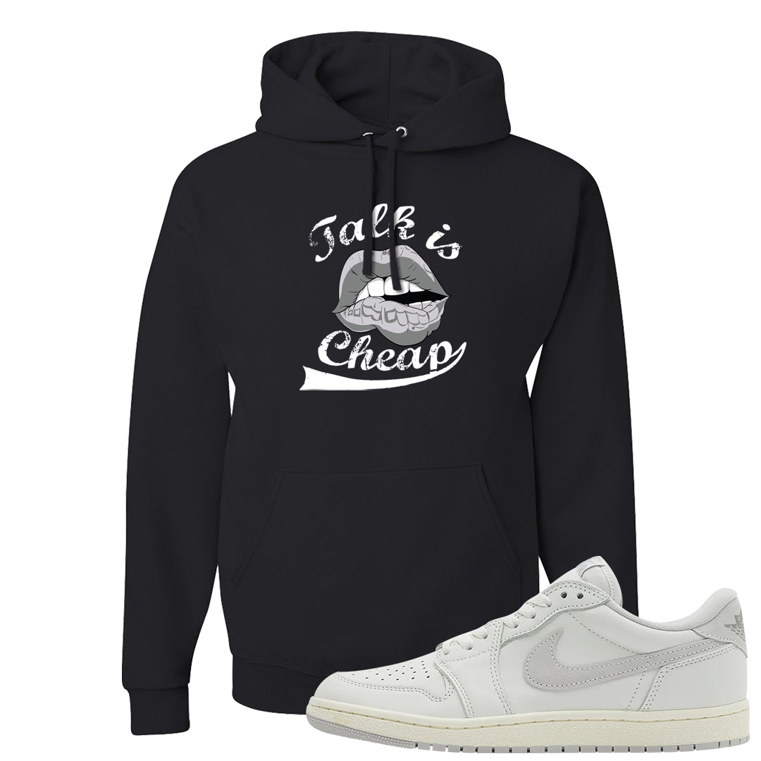 Neutral Grey Low 1s Hoodie | Talk Lips, Black