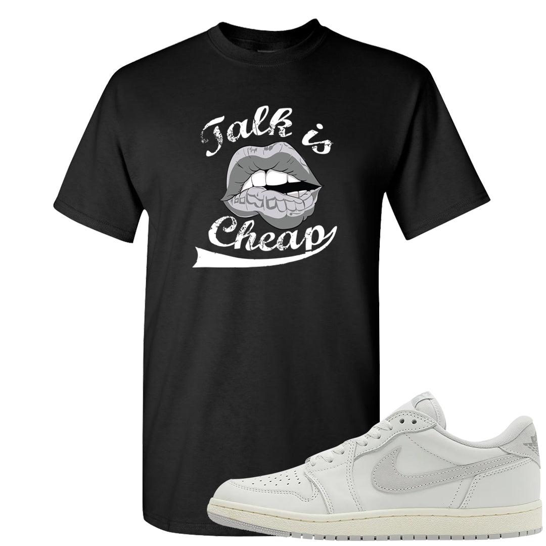 Neutral Grey Low 1s T Shirt | Talk Lips, Black