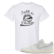 Neutral Grey Low 1s T Shirt | Talk Lips, White