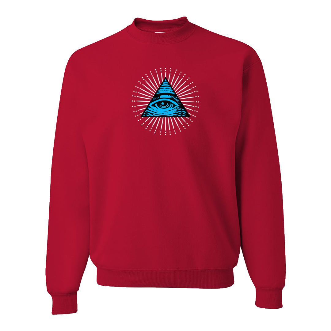 UNC to CHI Low 1s Crewneck Sweatshirt | All Seeing Eye, Red