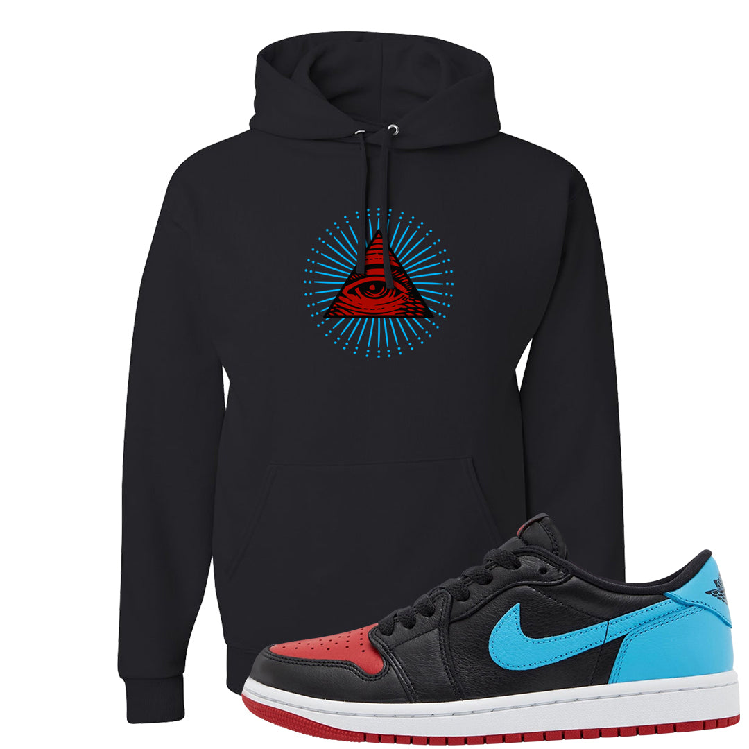 UNC to CHI Low 1s Hoodie | All Seeing Eye, Black