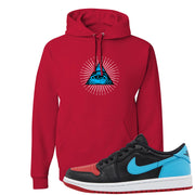 UNC to CHI Low 1s Hoodie | All Seeing Eye, Red