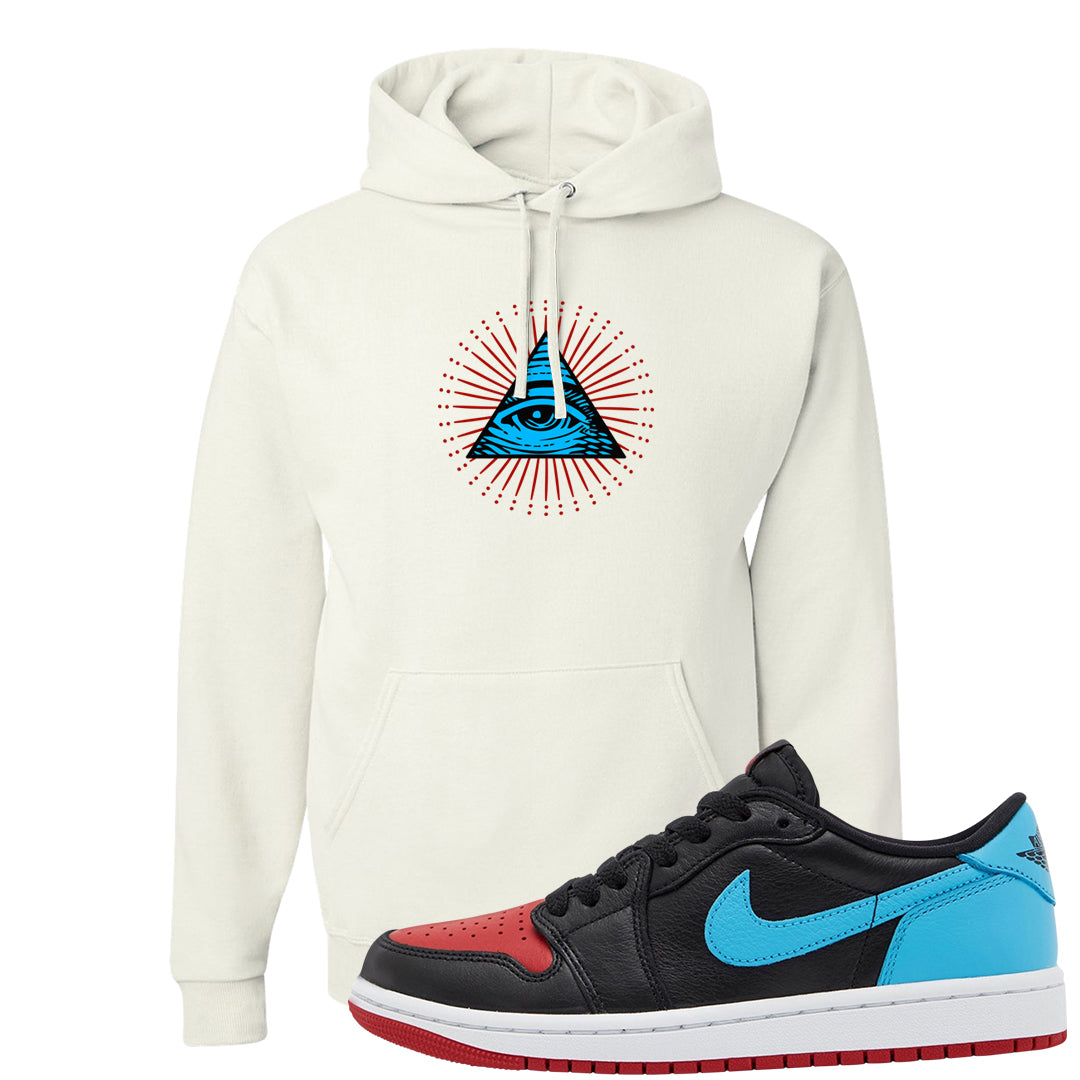 UNC to CHI Low 1s Hoodie | All Seeing Eye, White