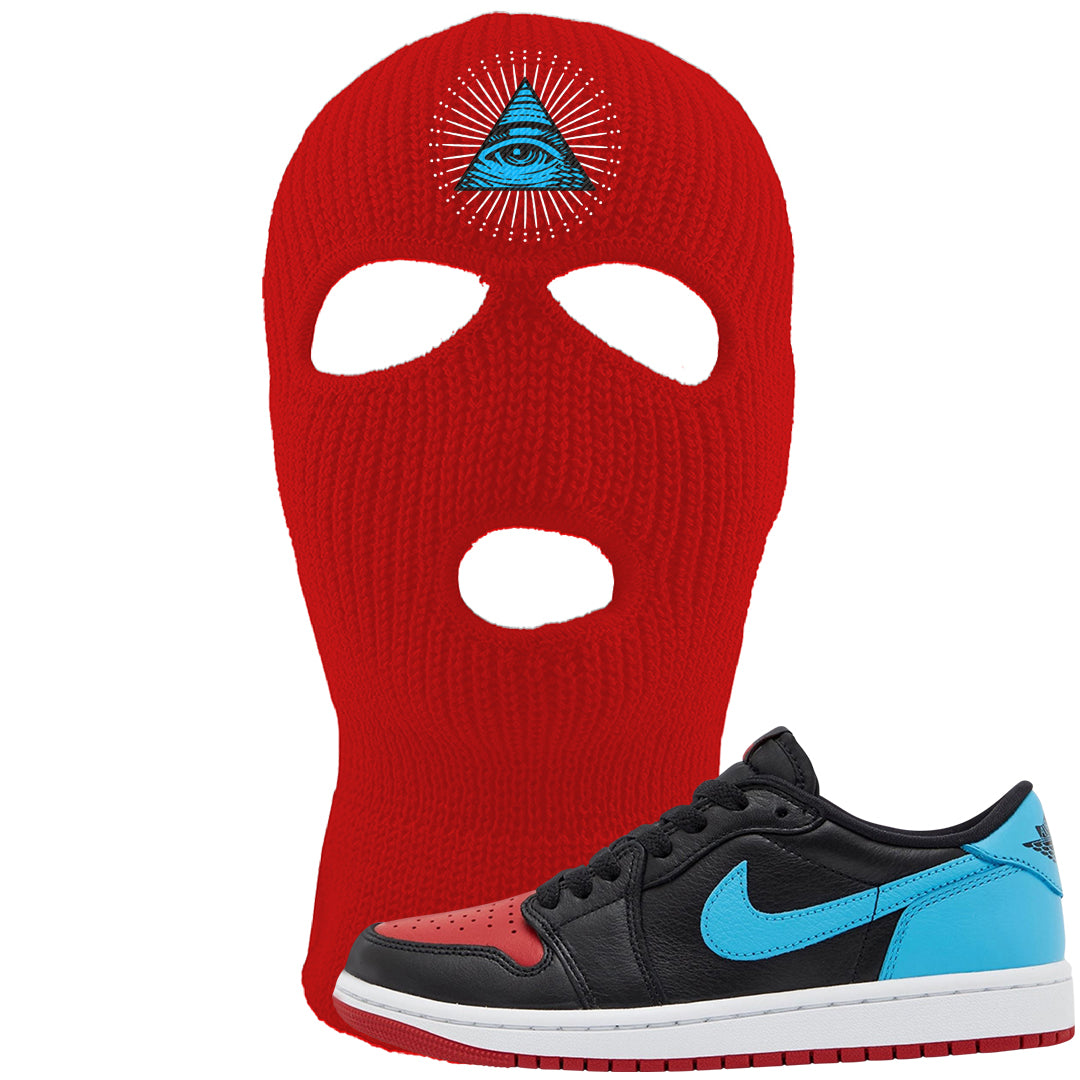 UNC to CHI Low 1s Ski Mask | All Seeing Eye, Red