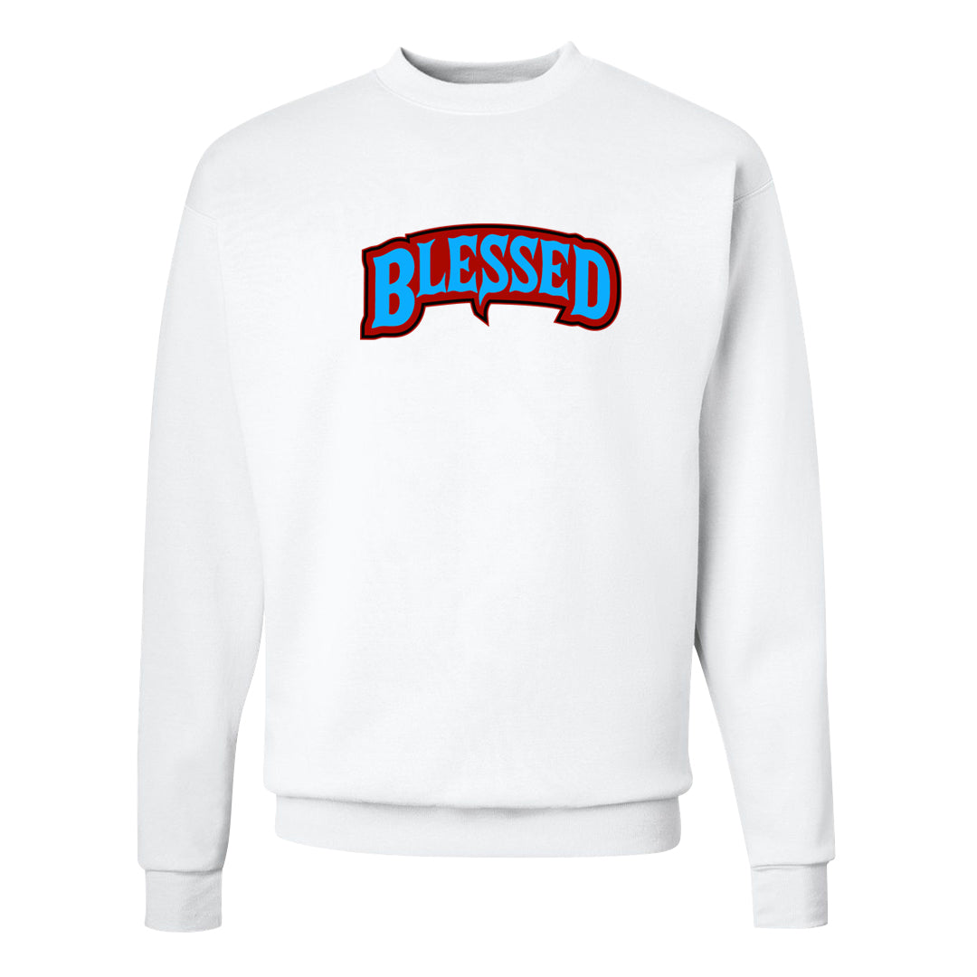 UNC to CHI Low 1s Crewneck Sweatshirt | Blessed Arch, White