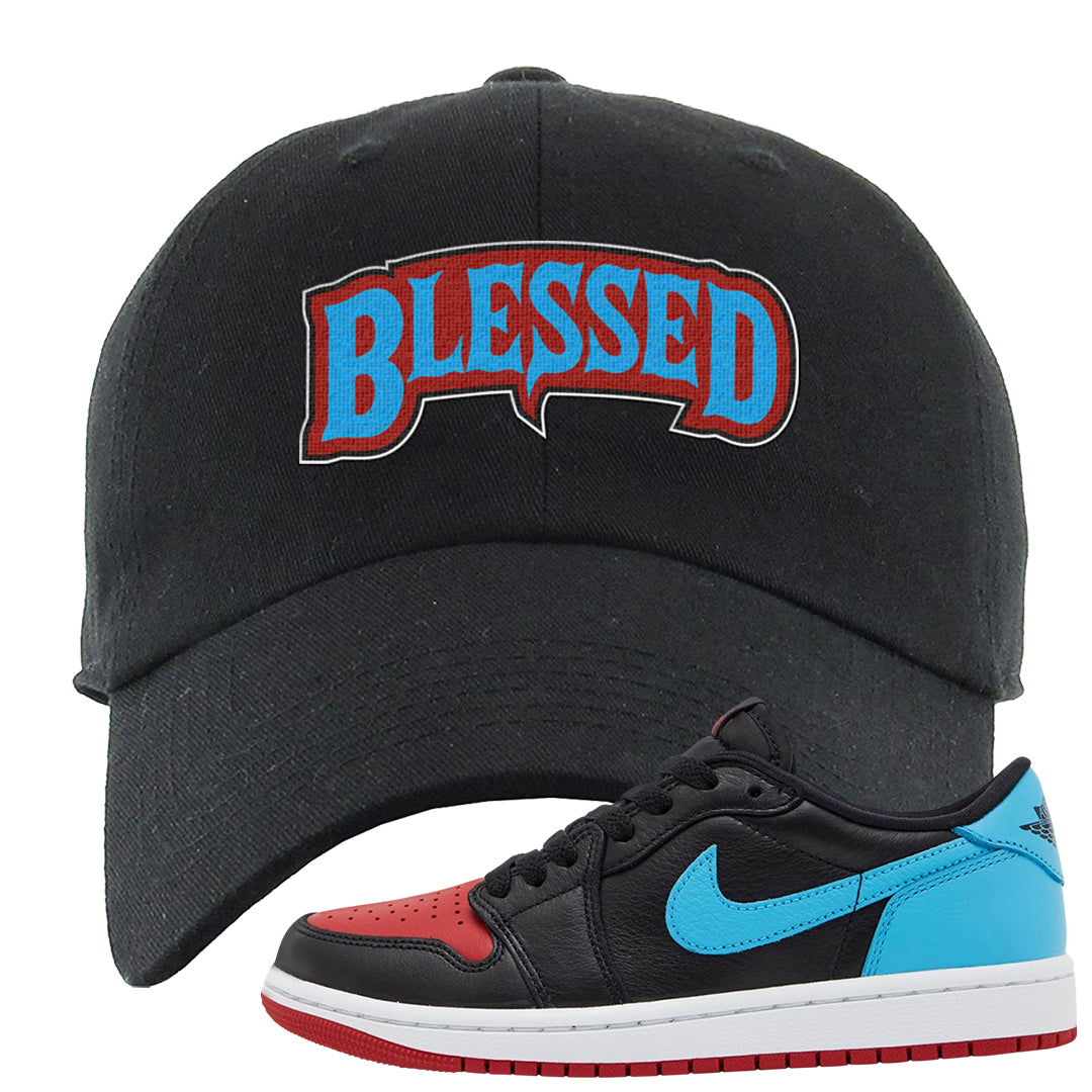 UNC to CHI Low 1s Dad Hat | Blessed Arch, Black