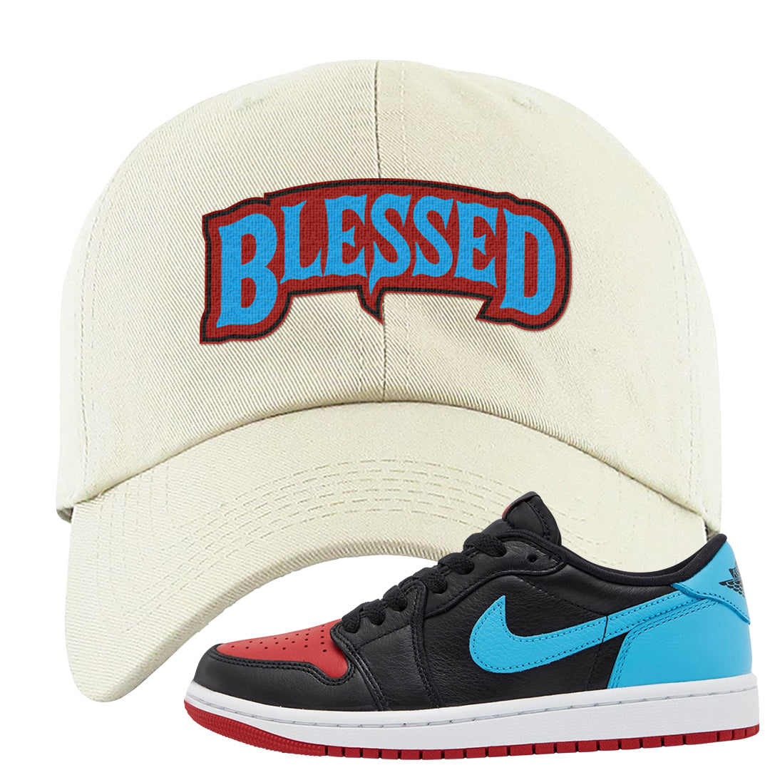 UNC to CHI Low 1s Dad Hat | Blessed Arch, White