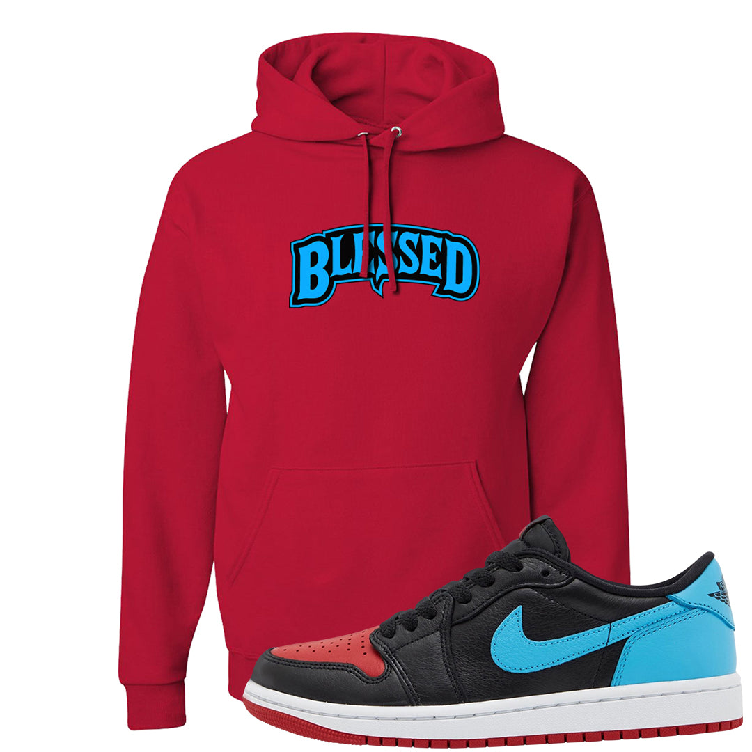 UNC to CHI Low 1s Hoodie | Blessed Arch, Red