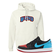 UNC to CHI Low 1s Hoodie | Blessed Arch, White