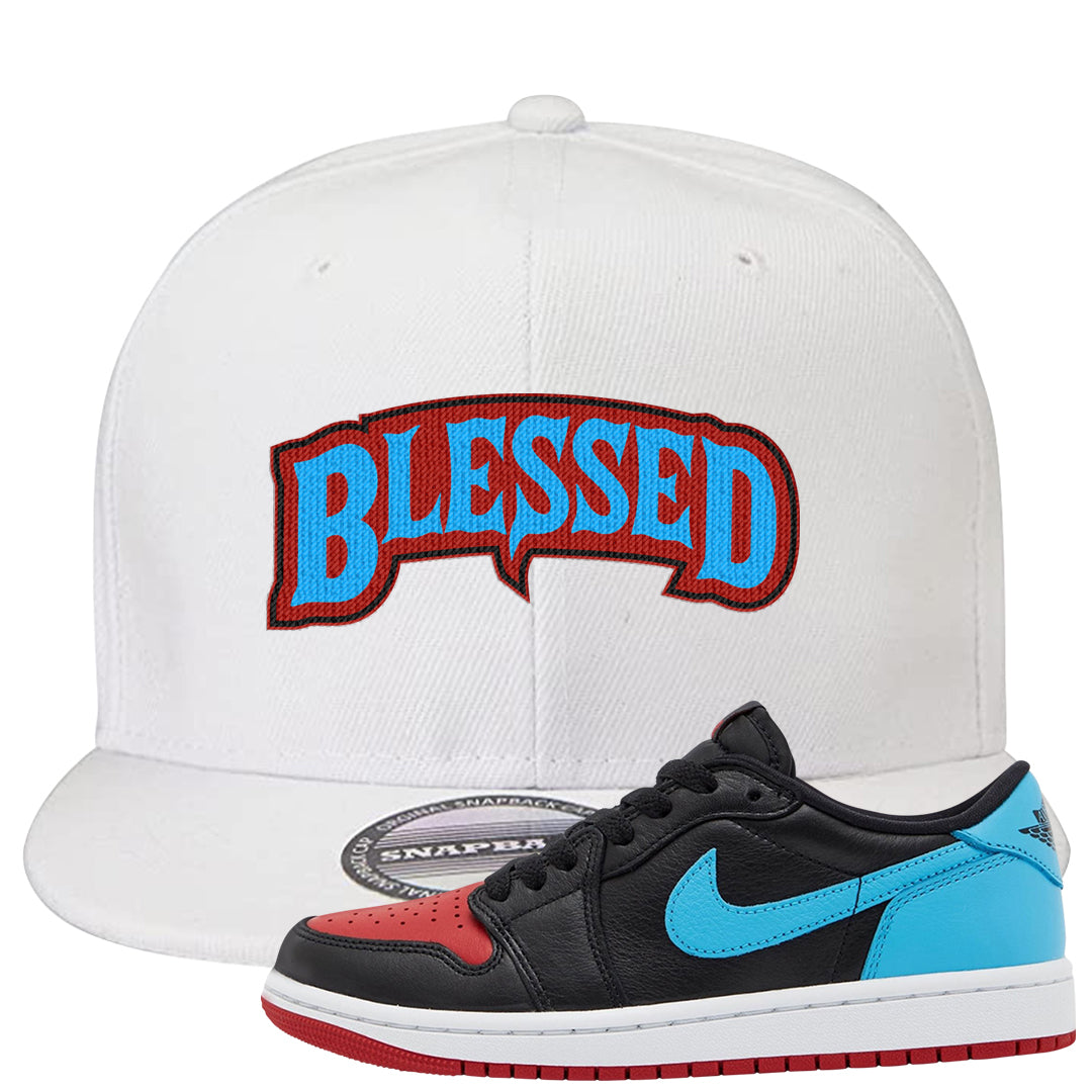 UNC to CHI Low 1s Snapback Hat | Blessed Arch, White