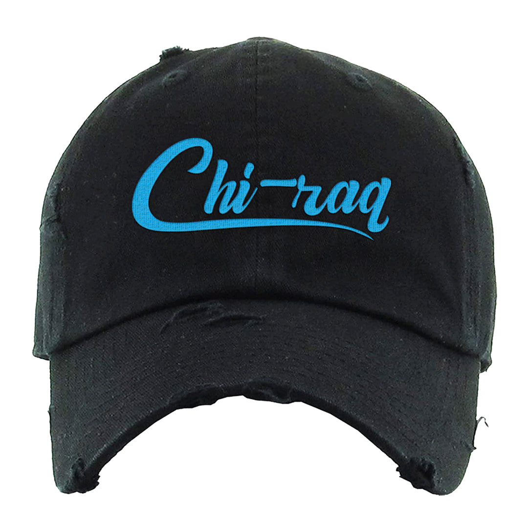 UNC to CHI Low 1s Distressed Dad Hat | Chiraq, Black