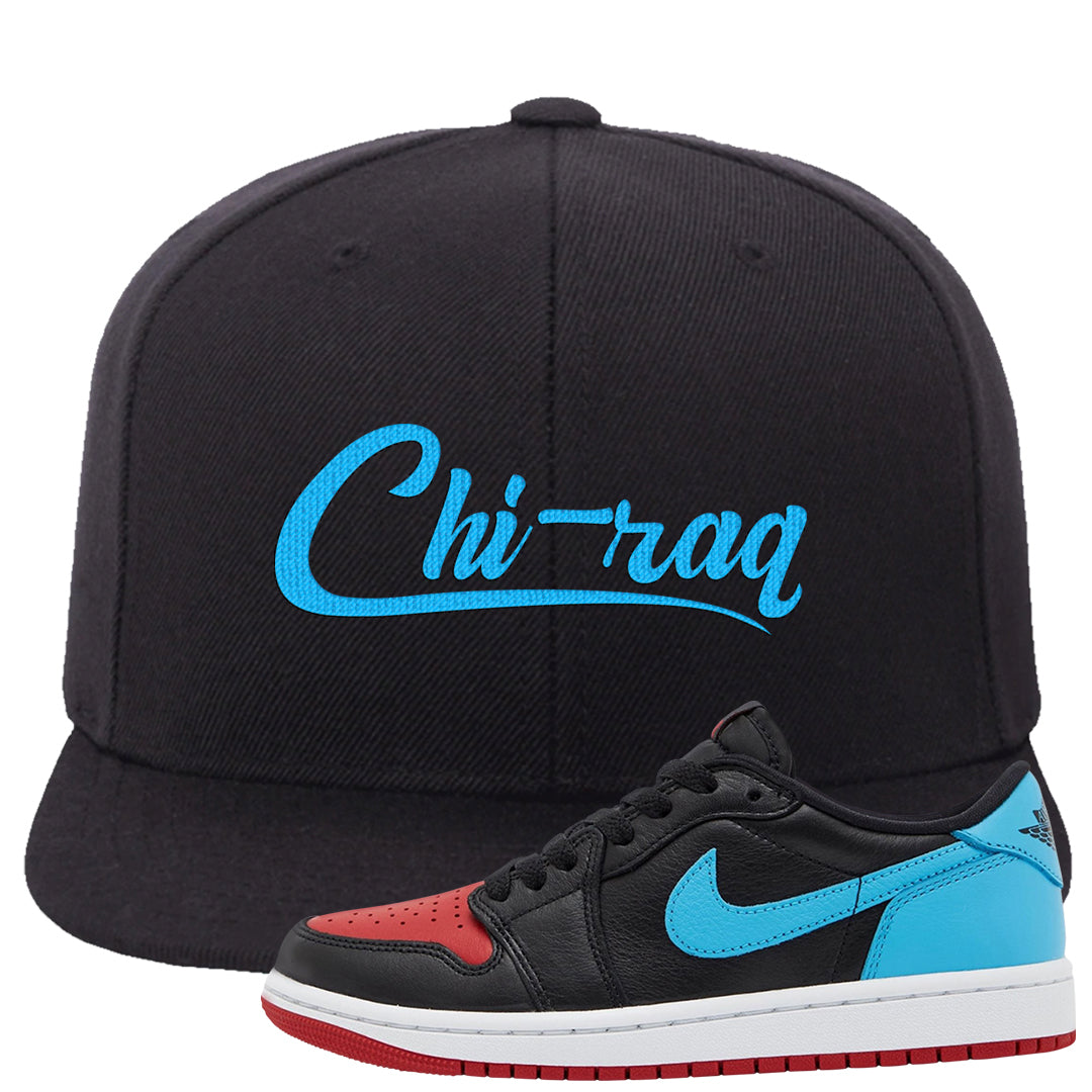 UNC to CHI Low 1s Snapback Hat | Chiraq, Black