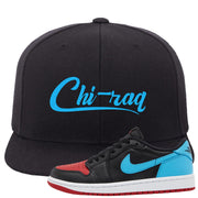 UNC to CHI Low 1s Snapback Hat | Chiraq, Black