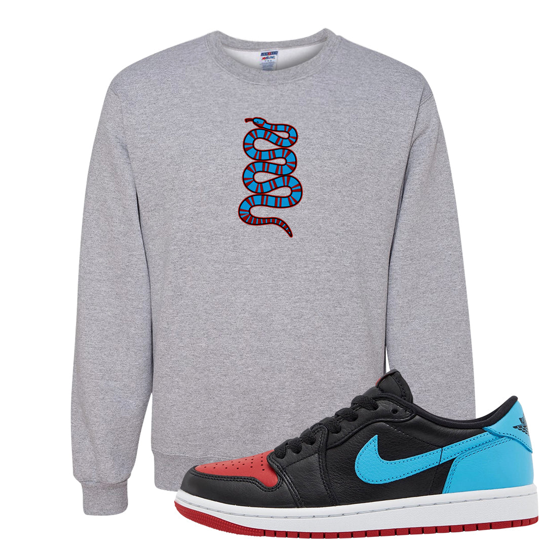 UNC to CHI Low 1s Crewneck Sweatshirt | Coiled Snake, Ash