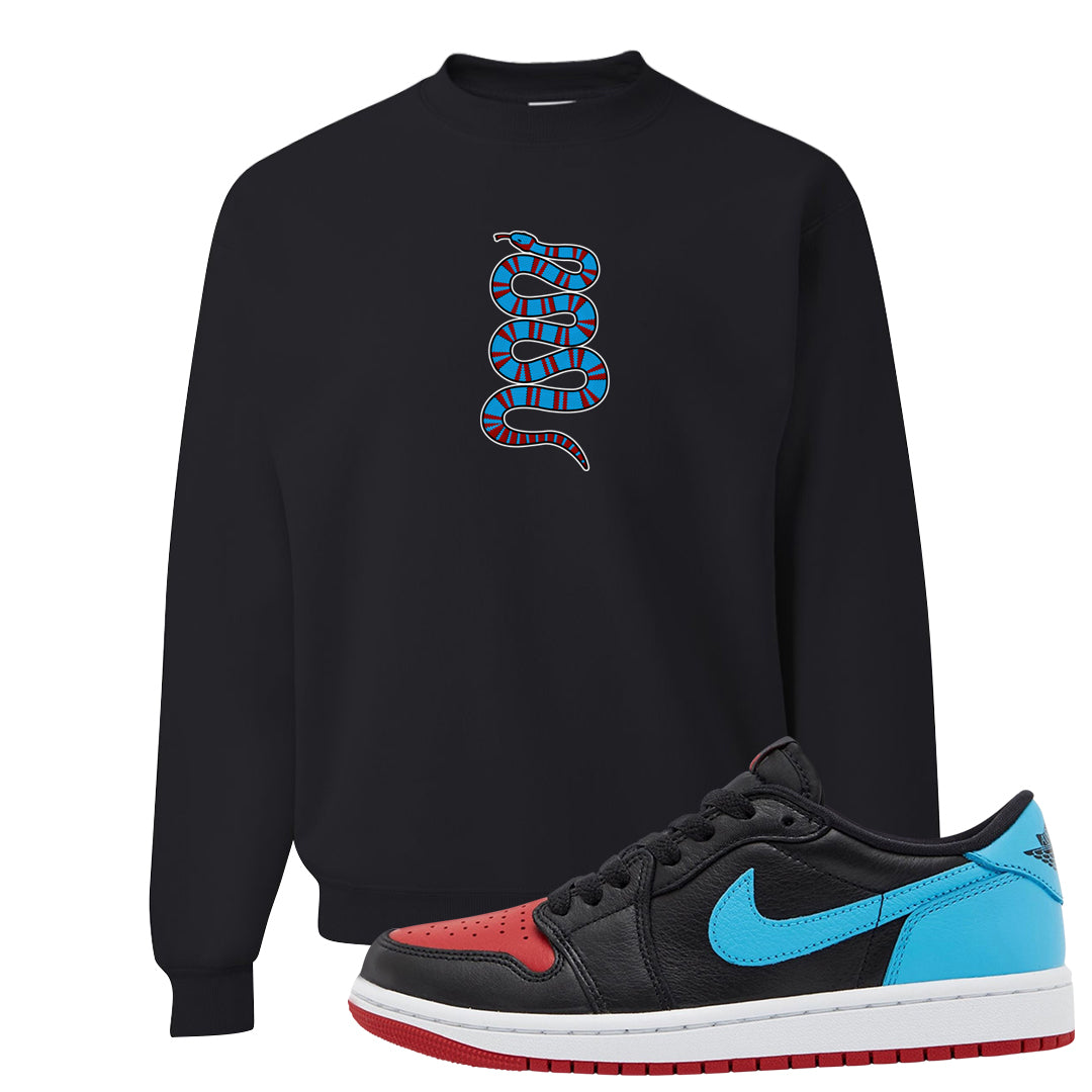 UNC to CHI Low 1s Crewneck Sweatshirt | Coiled Snake, Black