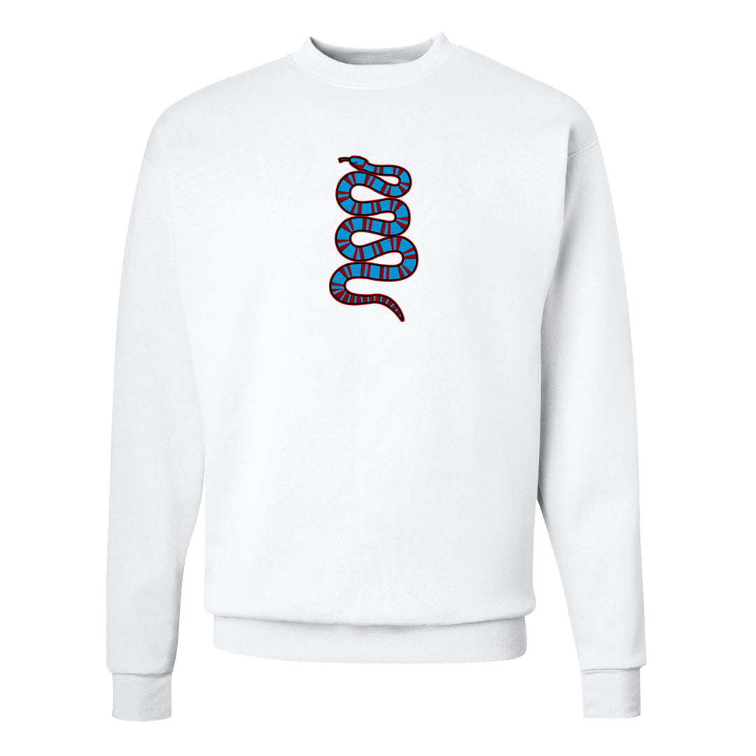 UNC to CHI Low 1s Crewneck Sweatshirt | Coiled Snake, White