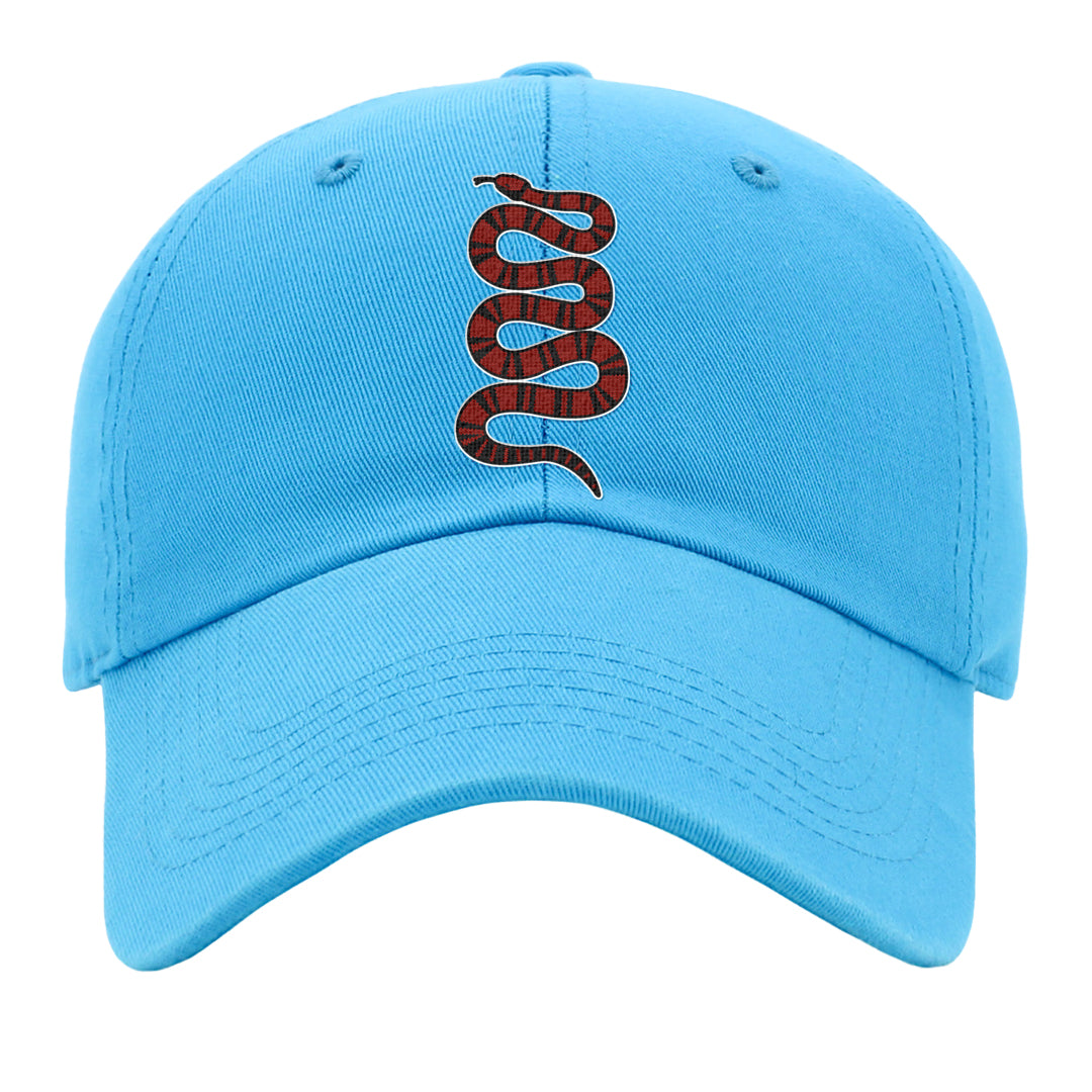 UNC to CHI Low 1s Dad Hat | Coiled Snake, Aqua