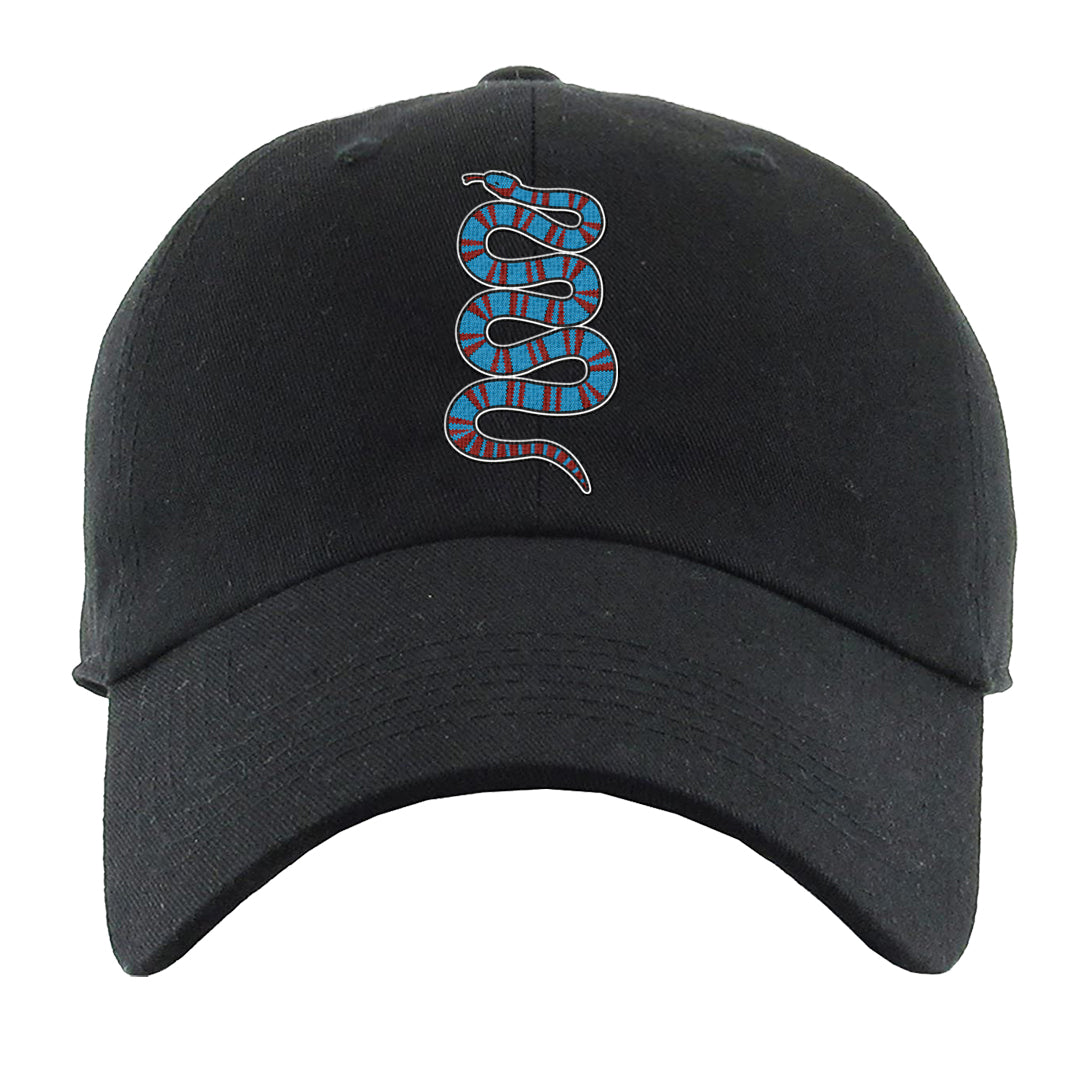 UNC to CHI Low 1s Dad Hat | Coiled Snake, Black