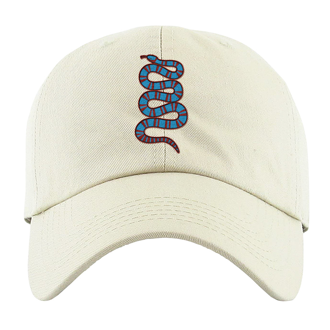 UNC to CHI Low 1s Dad Hat | Coiled Snake, White