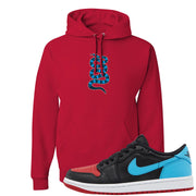 UNC to CHI Low 1s Hoodie | Coiled Snake, Red