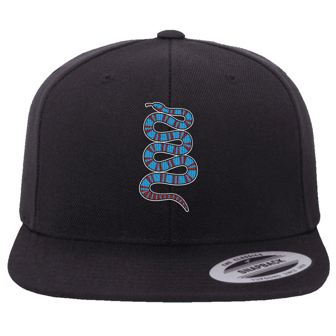 UNC to CHI Low 1s Snapback Hat | Coiled Snake, Black