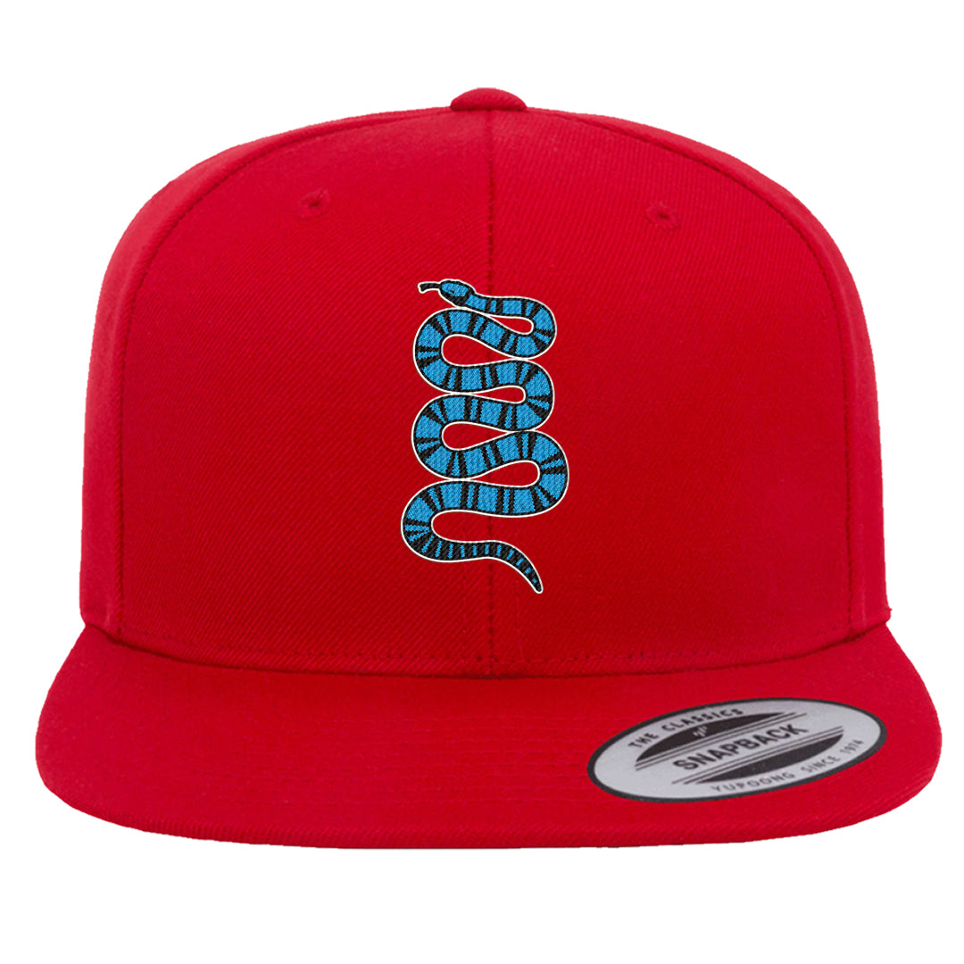 UNC to CHI Low 1s Snapback Hat | Coiled Snake, Red