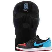 UNC to CHI Low 1s Ski Mask | Coiled Snake, Black