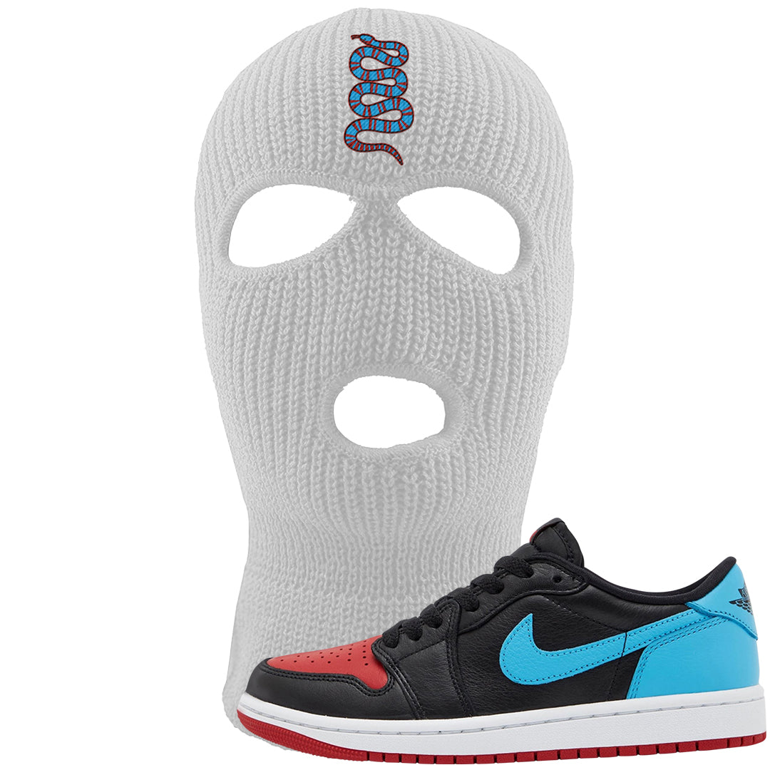 UNC to CHI Low 1s Ski Mask | Coiled Snake, White