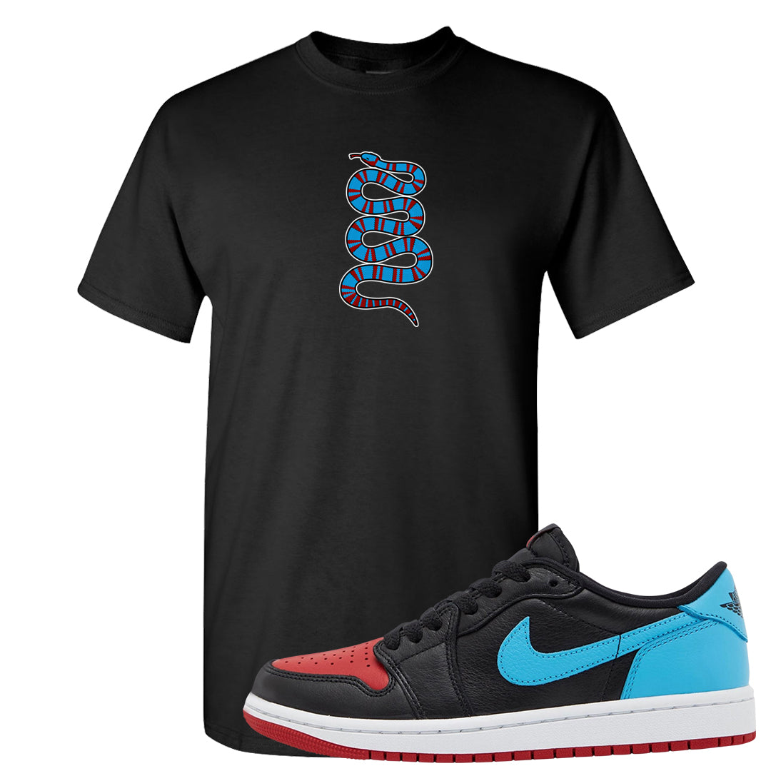 UNC to CHI Low 1s T Shirt | Coiled Snake, Black