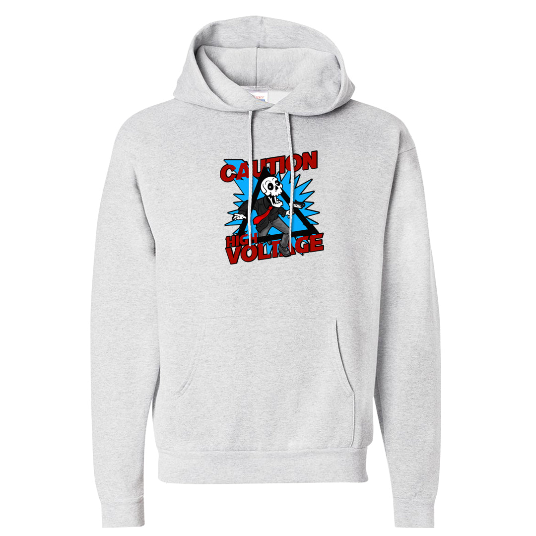 UNC to CHI Low 1s Hoodie | Caution High Voltage, Ash