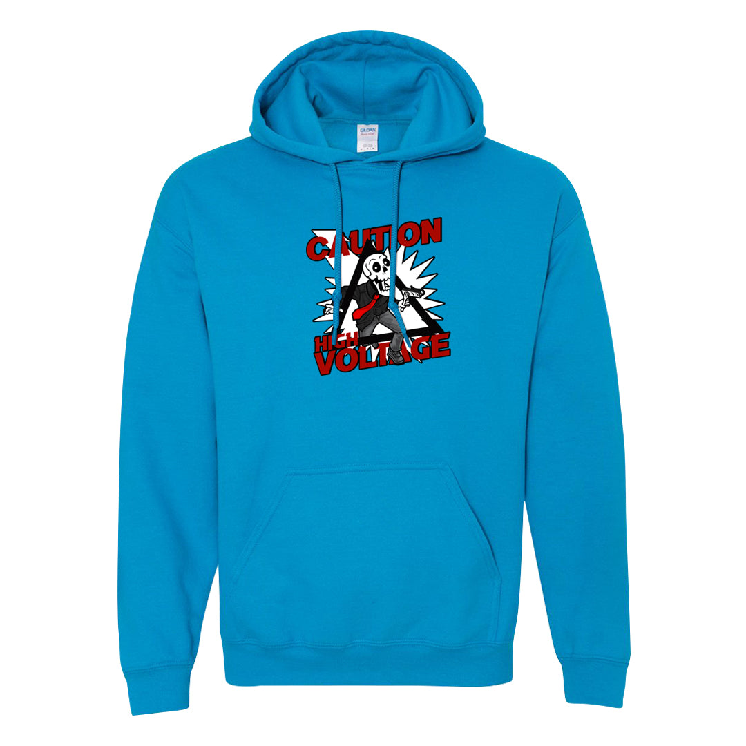 UNC to CHI Low 1s Hoodie | Caution High Voltage, Sapphire