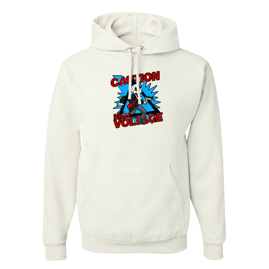 UNC to CHI Low 1s Hoodie | Caution High Voltage, White