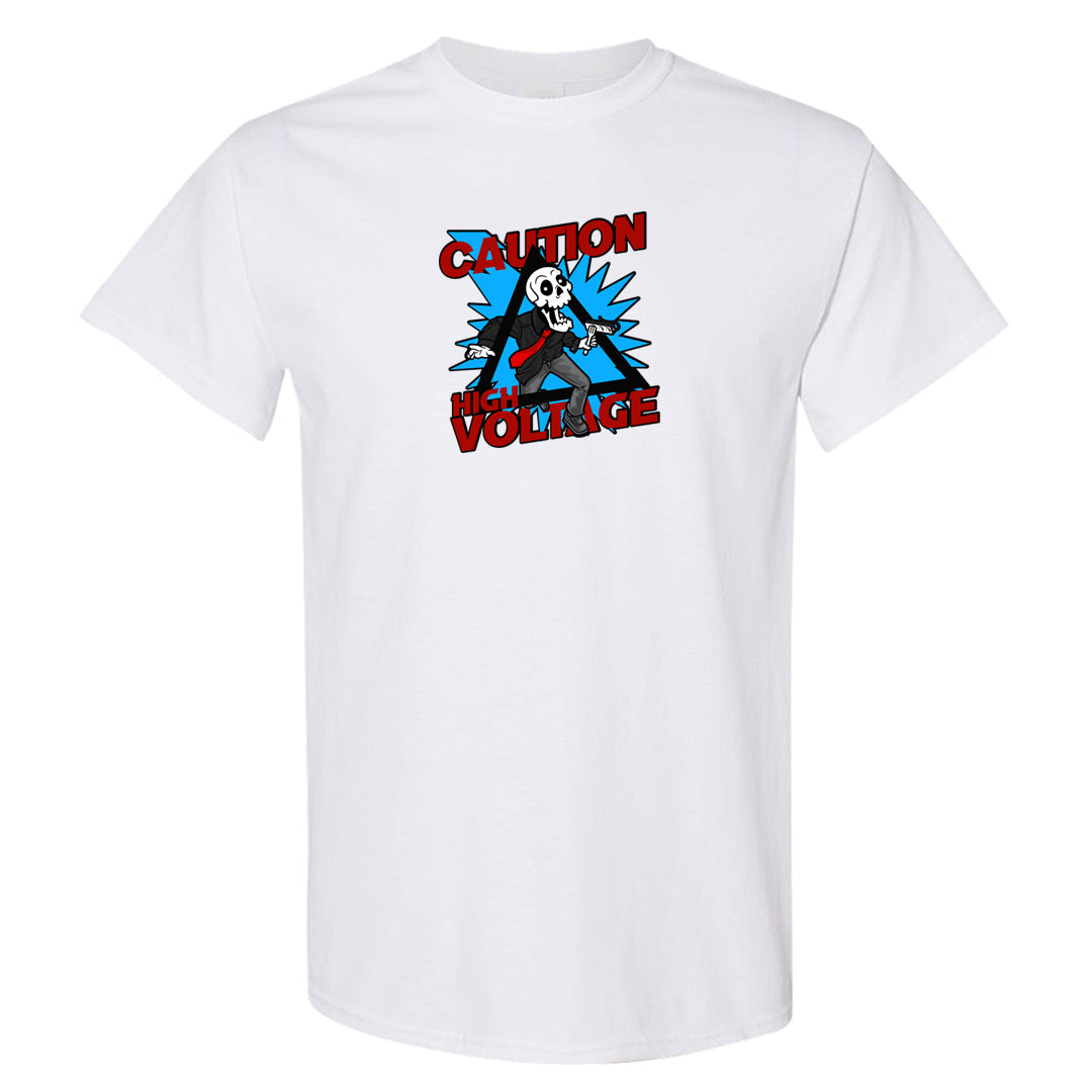 UNC to CHI Low 1s T Shirt | Caution High Voltage, White