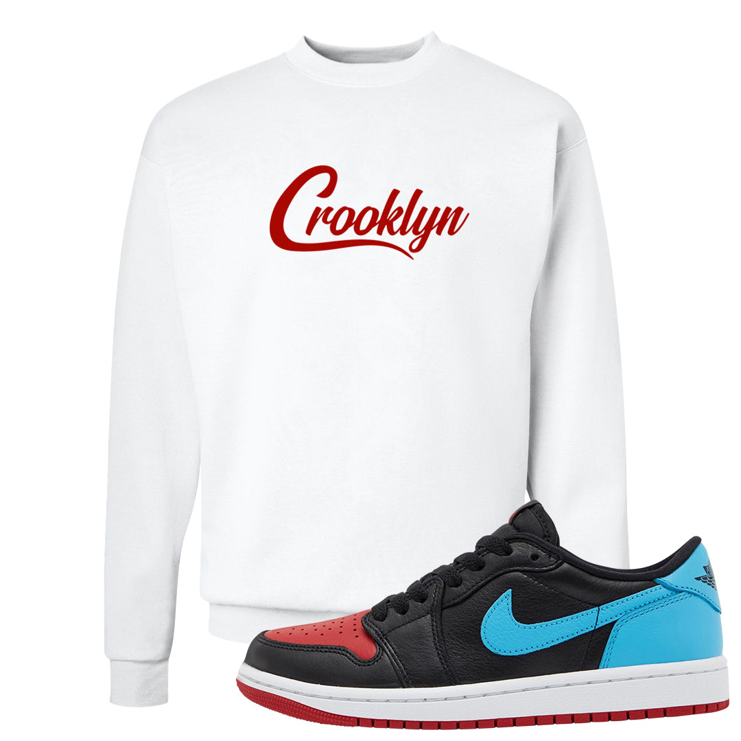 UNC to CHI Low 1s Crewneck Sweatshirt | Crooklyn, White