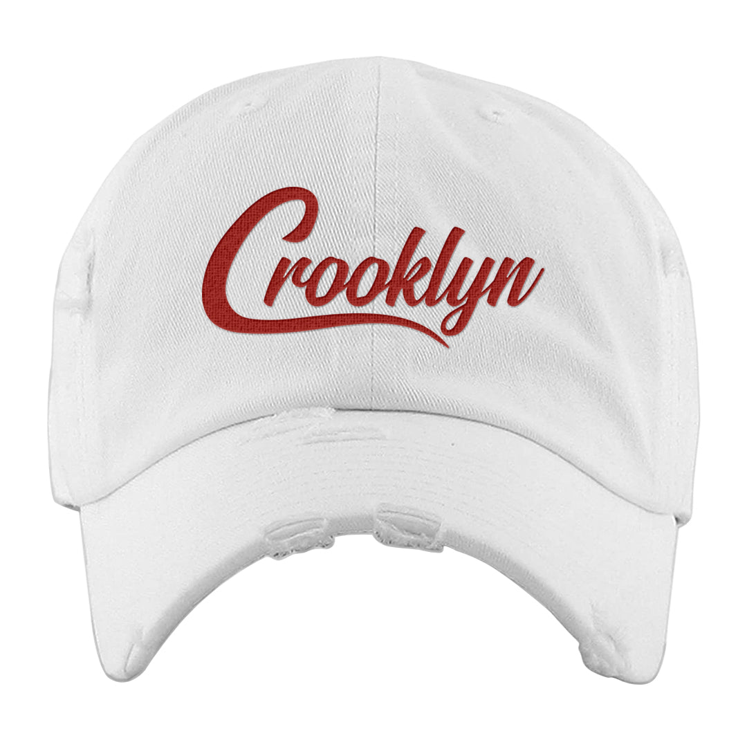 UNC to CHI Low 1s Distressed Dad Hat | Crooklyn, White